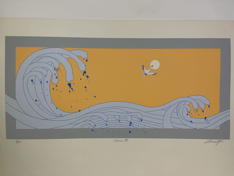 David Lavington (American, 1951–1995) Limited Edition Seragraph Hand Signed 1 Of 50 Titled Wave III 34W X 15H Retails $1,000 [Photo 4]