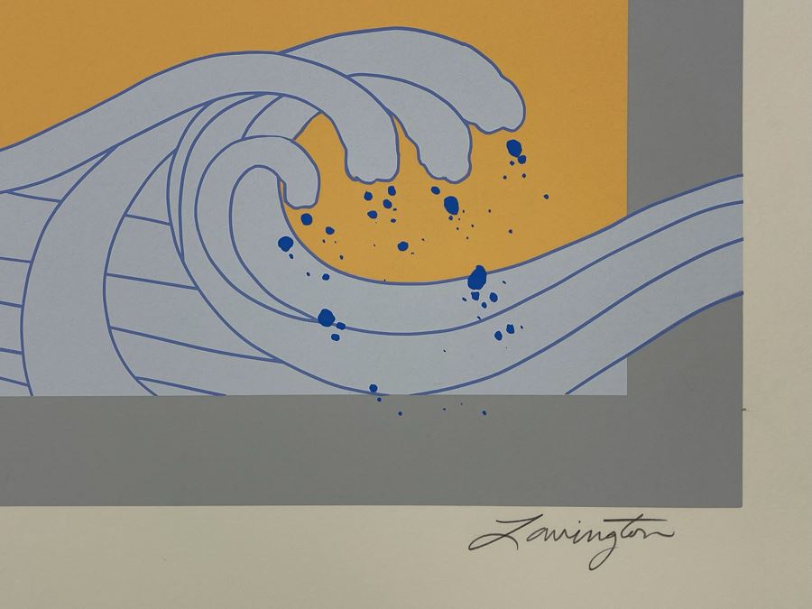 David Lavington (American, 1951–1995) Limited Edition Seragraph Hand Signed 1 Of 50 Titled Wave III 34W X 15H Retails $1,000 [Photo 6]