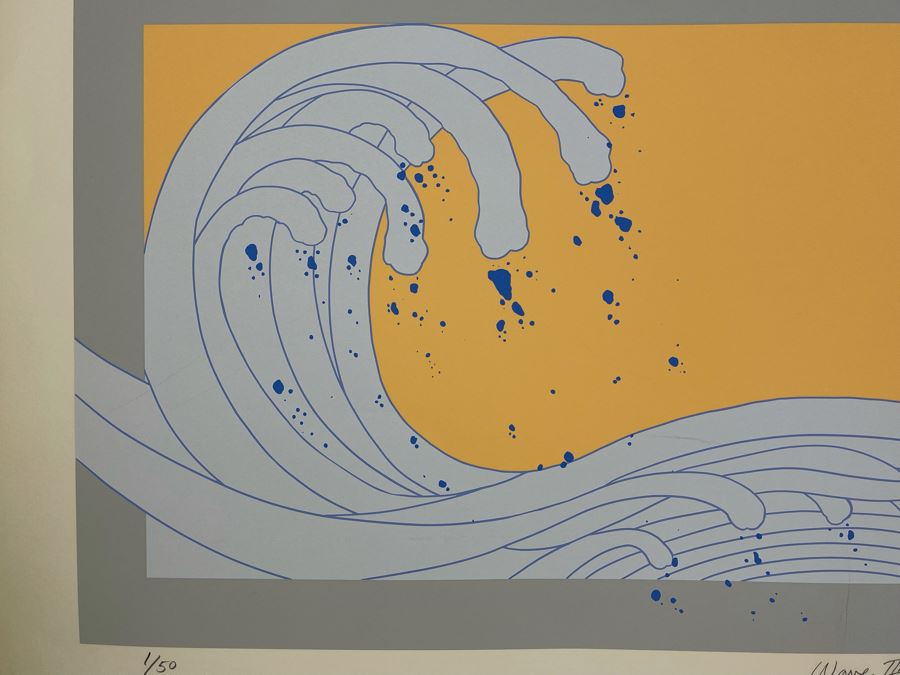 David Lavington (American, 1951–1995) Limited Edition Seragraph Hand Signed 1 Of 50 Titled Wave III 34W X 15H Retails $1,000 [Photo 11]