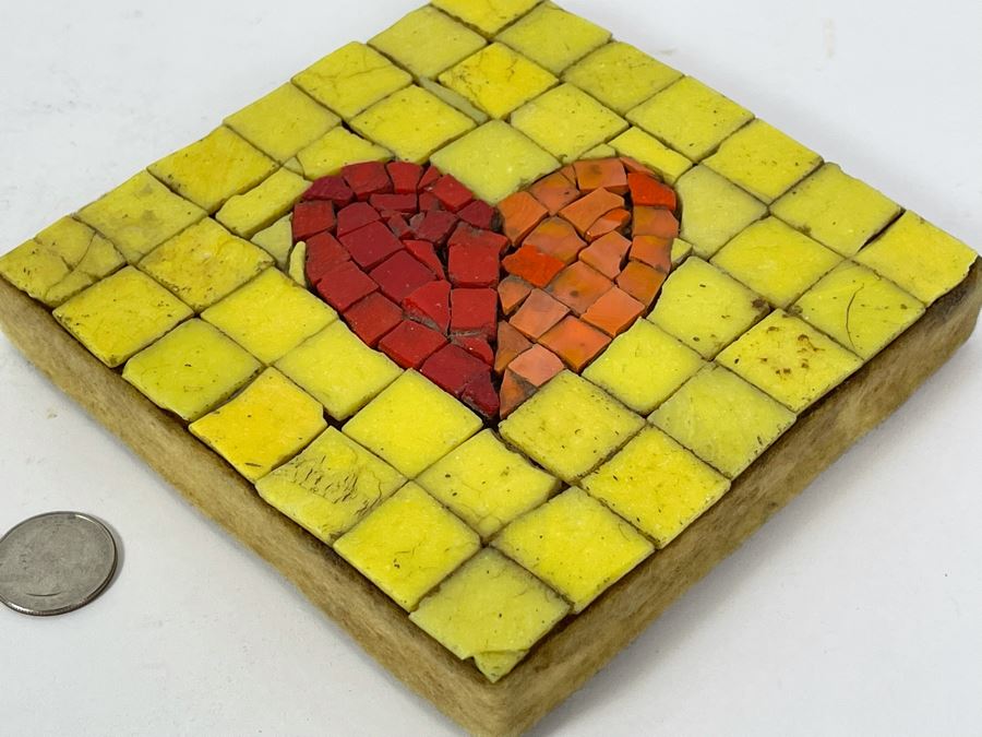 David Lavington (American, 1951–1995) Mosiac Heart On Board 5.5 X 5.5 [Photo 4]