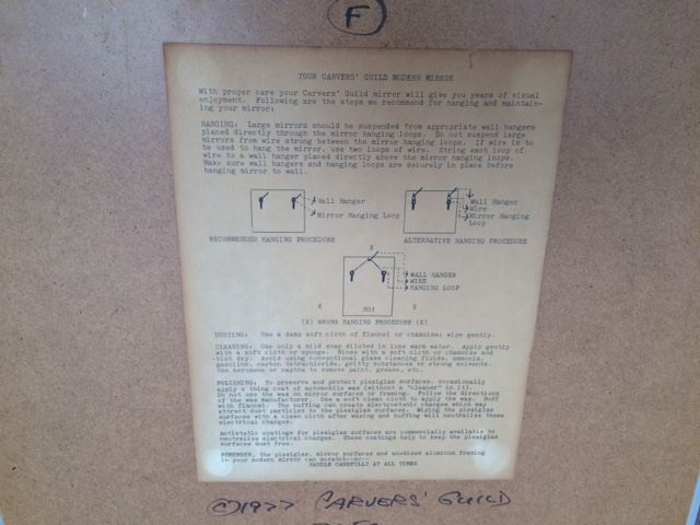 1977 Carvers' Guild Square Corner Series Mirror Designer Carol Canner [Photo 16]