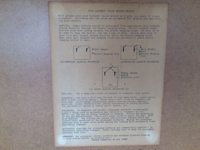1977 Carvers' Guild Square Corner Series Mirror Designer Carol Canner [Photo 17]