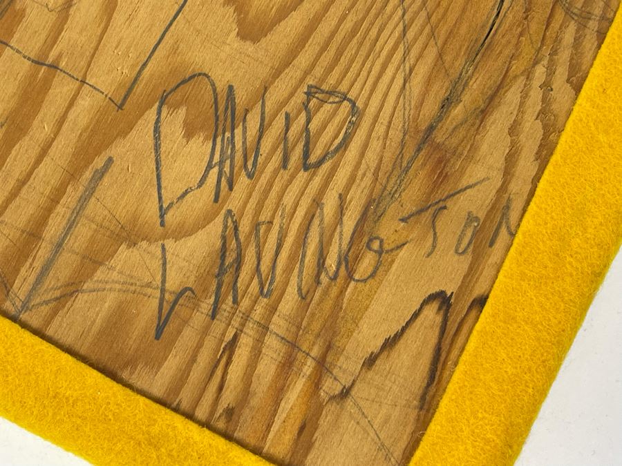 David Lavington (American, 1951–1995) Signed Mosiac Seascape City Scene On Board Signed On Back 9 X 9 [Photo 11]