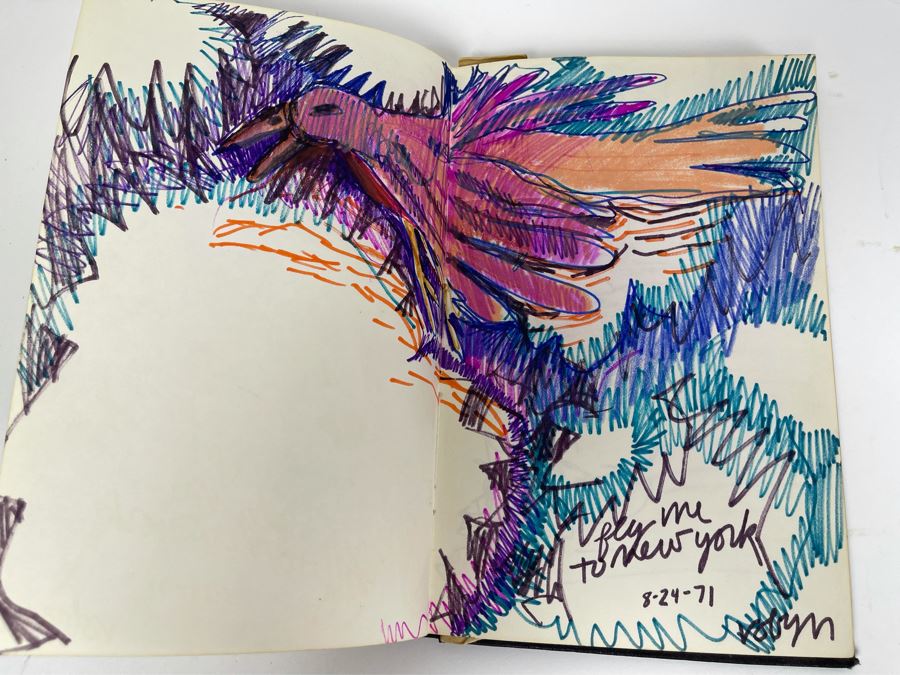 David Lavington (American, 1951–1995) Personal Artist's Journal Filled With Drawings And Writings Of David Lavington During His Travels - See Photos [Photo 31]