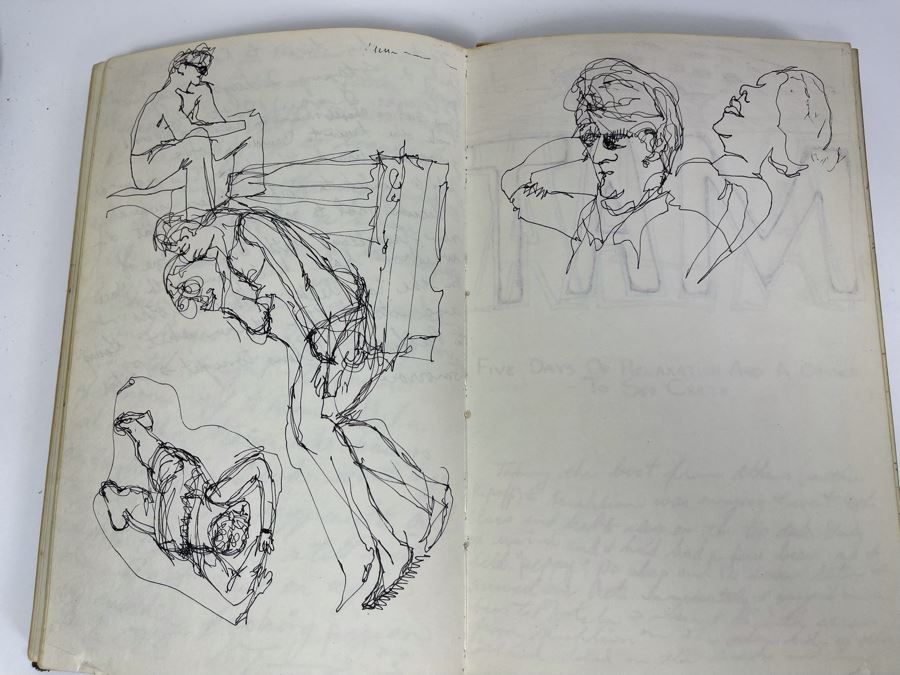 David Lavington (American, 1951–1995) Personal Artist's Journal Filled With Drawings And Writings Of David Lavington During His Travels - See Photos [Photo 26]