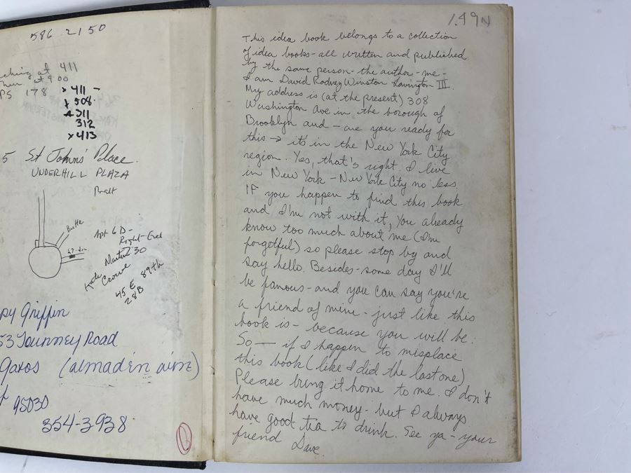 David Lavington (American, 1951–1995) Personal Artist's Journal Filled With Drawings And Writings Of David Lavington During His Travels - See Photos [Photo 3]