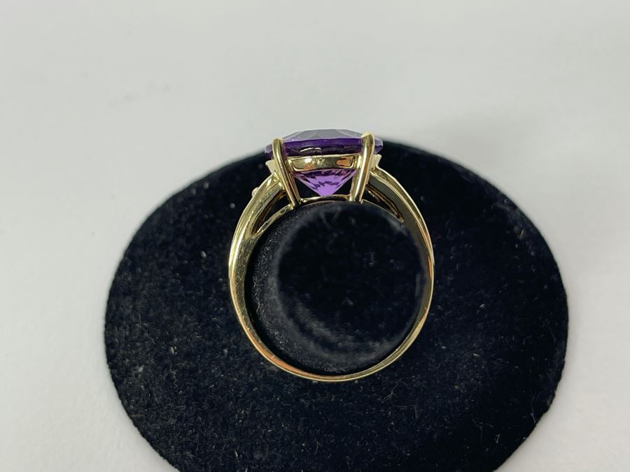 14K Gold Amethyst Ring Size 7.5 5.7g Fair Market Value (FMV) $250 Retail (R) $750 [Photo 7]