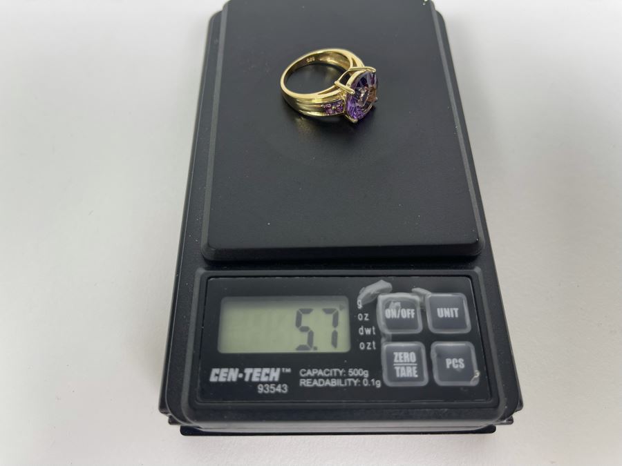 14K Gold Amethyst Ring Size 7.5 5.7g Fair Market Value (FMV) $250 Retail (R) $750 [Photo 14]