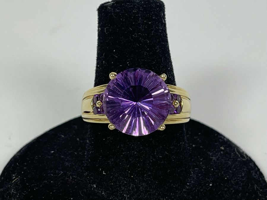 14K Gold Amethyst Ring Size 7.5 5.7g Fair Market Value (FMV) $250 Retail (R) $750 [Photo 2]