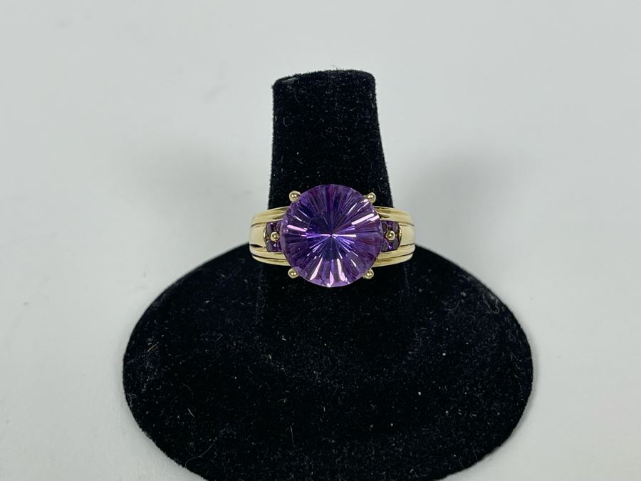 14K Gold Amethyst Ring Size 7.5 5.7g Fair Market Value (FMV) $250 Retail (R) $750 [Photo 3]