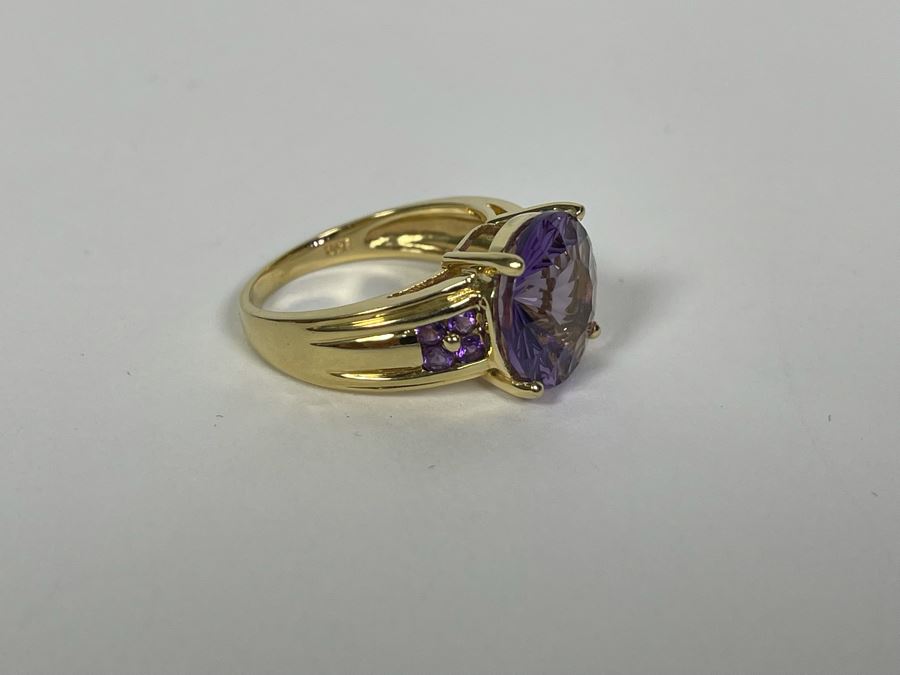 14K Gold Amethyst Ring Size 7.5 5.7g Fair Market Value (FMV) $250 Retail (R) $750 [Photo 8]