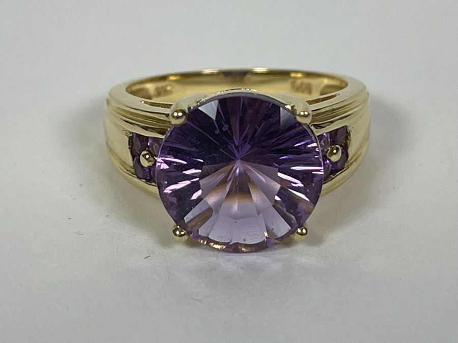 14K Gold Amethyst Ring Size 7.5 5.7g Fair Market Value (FMV) $250 Retail (R) $750 [Photo 11]