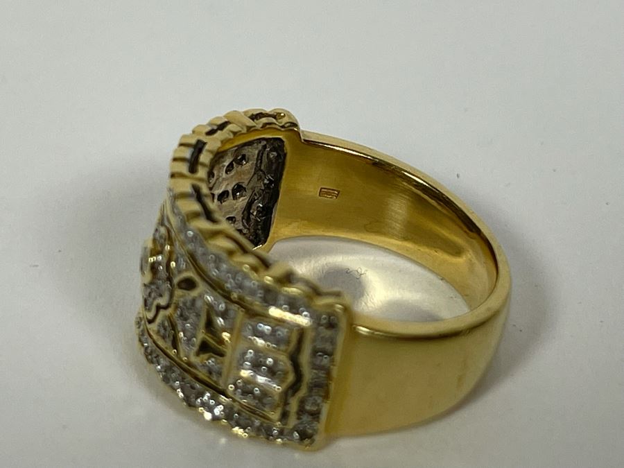Updated 8g 14K Gold Diamond Ring Size 7.5 8g FMV $500 Retail $1,500 [Photo 6]