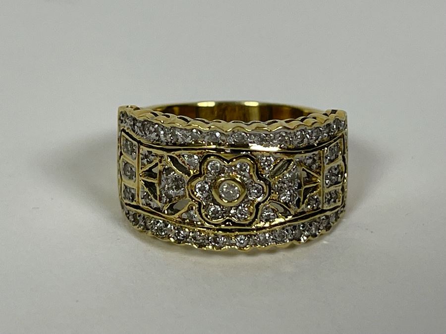 Updated 8g 14K Gold Diamond Ring Size 7.5 8g FMV $500 Retail $1,500 [Photo 5]