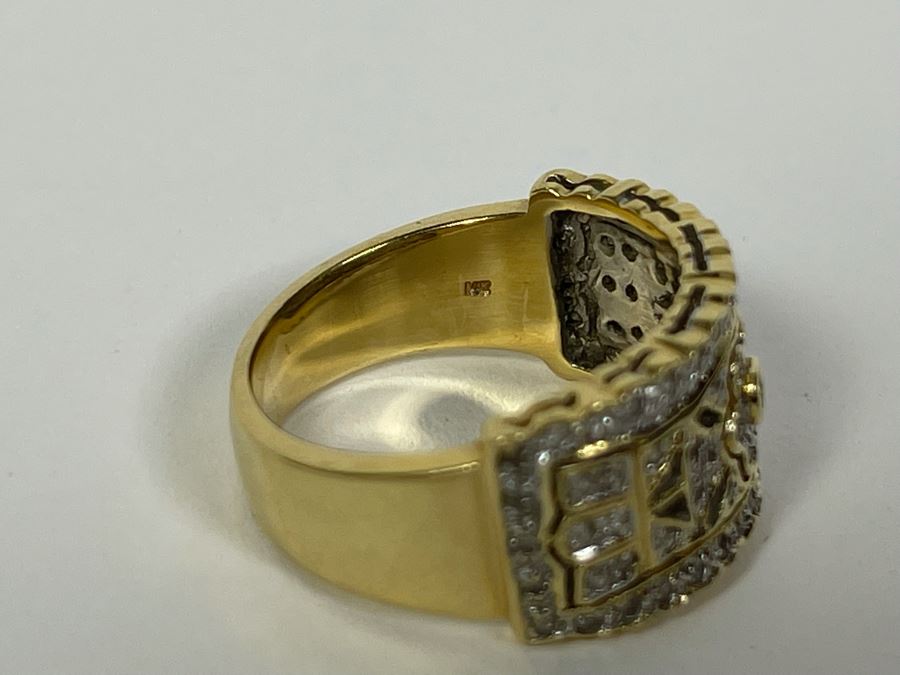 Updated 8g 14K Gold Diamond Ring Size 7.5 8g FMV $500 Retail $1,500 [Photo 7]
