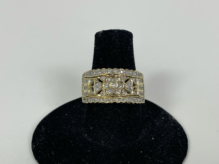 Updated 8g 14K Gold Diamond Ring Size 7.5 8g FMV $500 Retail $1,500 [Photo 10]