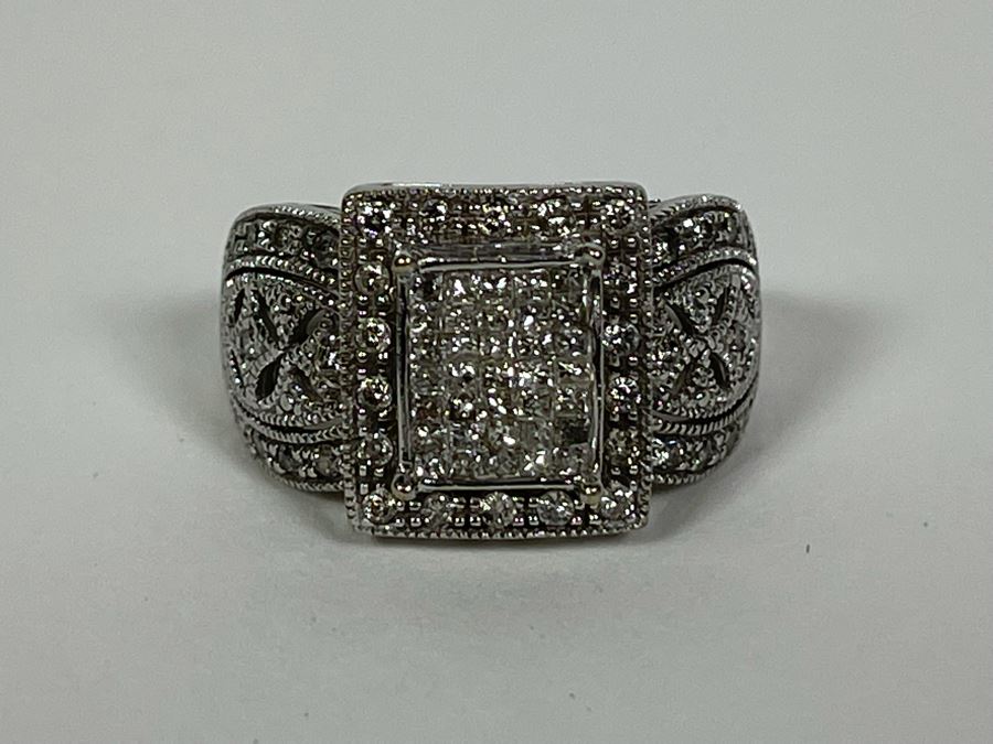 14K Gold Diamond Ring Size 6.25 5.9g FMV $400 Retail $1,200 [Photo 9]
