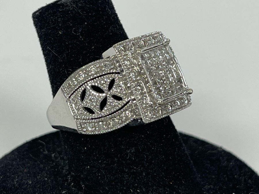 14K Gold Diamond Ring Size 6.25 5.9g FMV $400 Retail $1,200 [Photo 5]