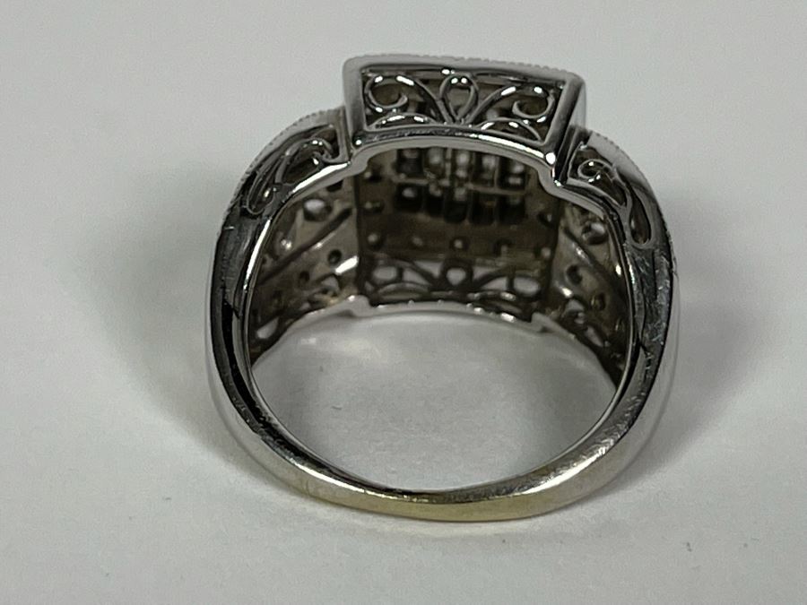 14K Gold Diamond Ring Size 6.25 5.9g FMV $400 Retail $1,200 [Photo 10]
