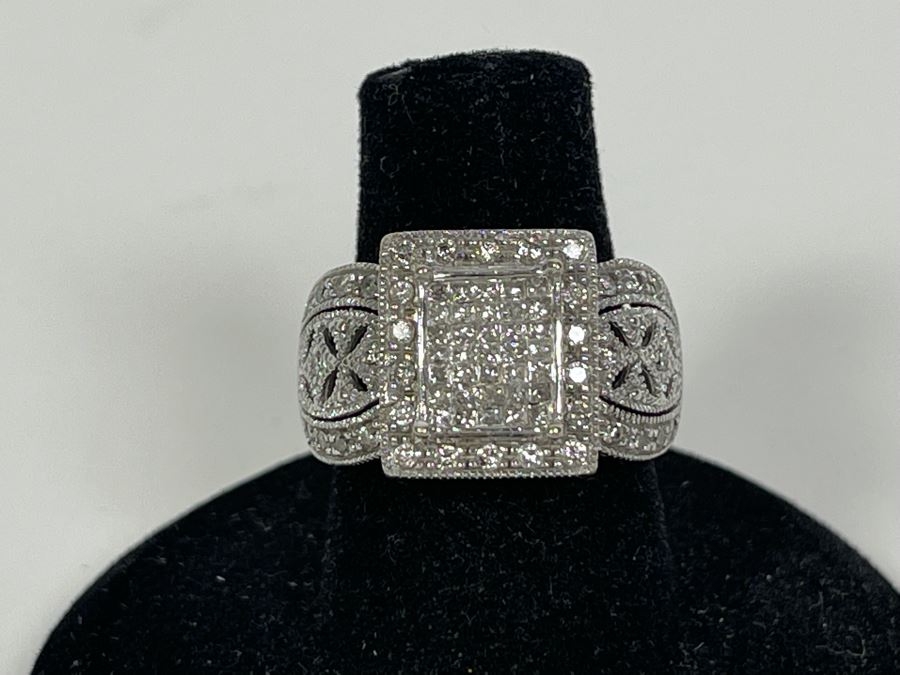 14K Gold Diamond Ring Size 6.25 5.9g FMV $400 Retail $1,200 [Photo 3]