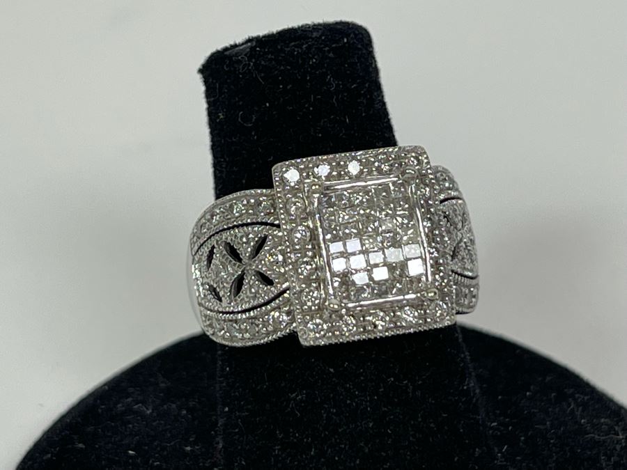 14K Gold Diamond Ring Size 6.25 5.9g FMV $400 Retail $1,200 [Photo 4]