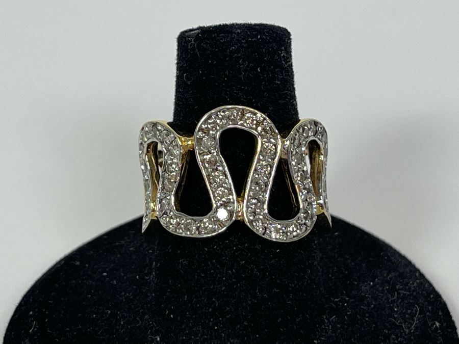 14K Gold Diamond Ring Size 7 6.7g FMV $400 Retail $1,200 [Photo 3]