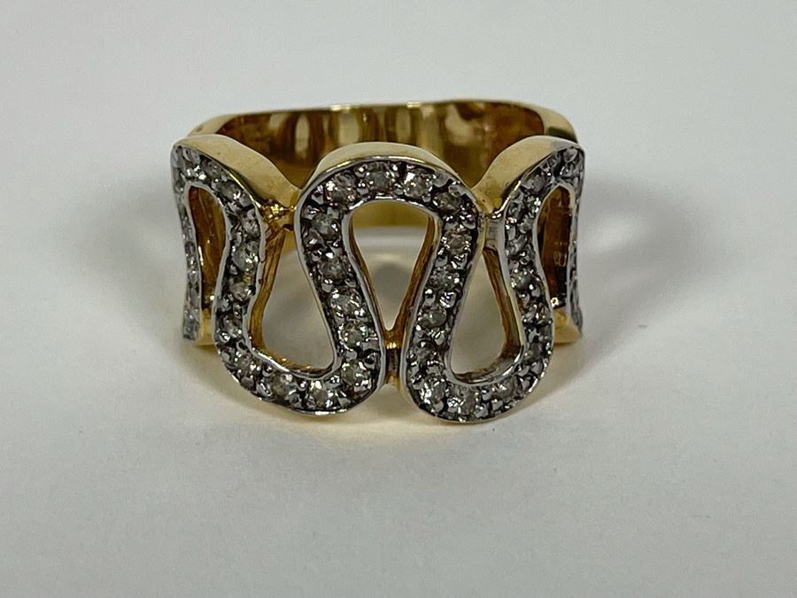 14K Gold Diamond Ring Size 7 6.7g FMV $400 Retail $1,200 [Photo 7]