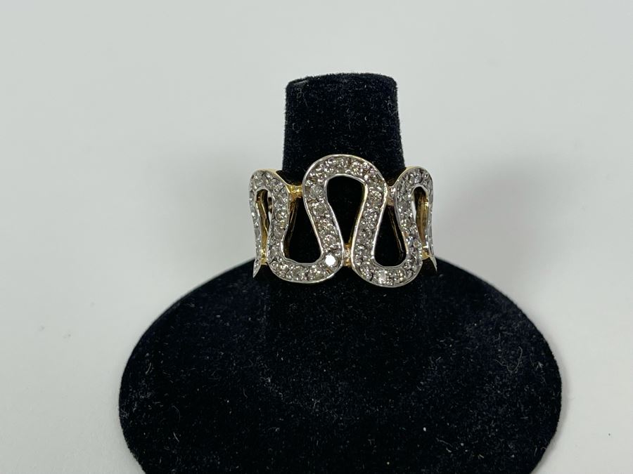 14K Gold Diamond Ring Size 7 6.7g FMV $400 Retail $1,200 [Photo 4]