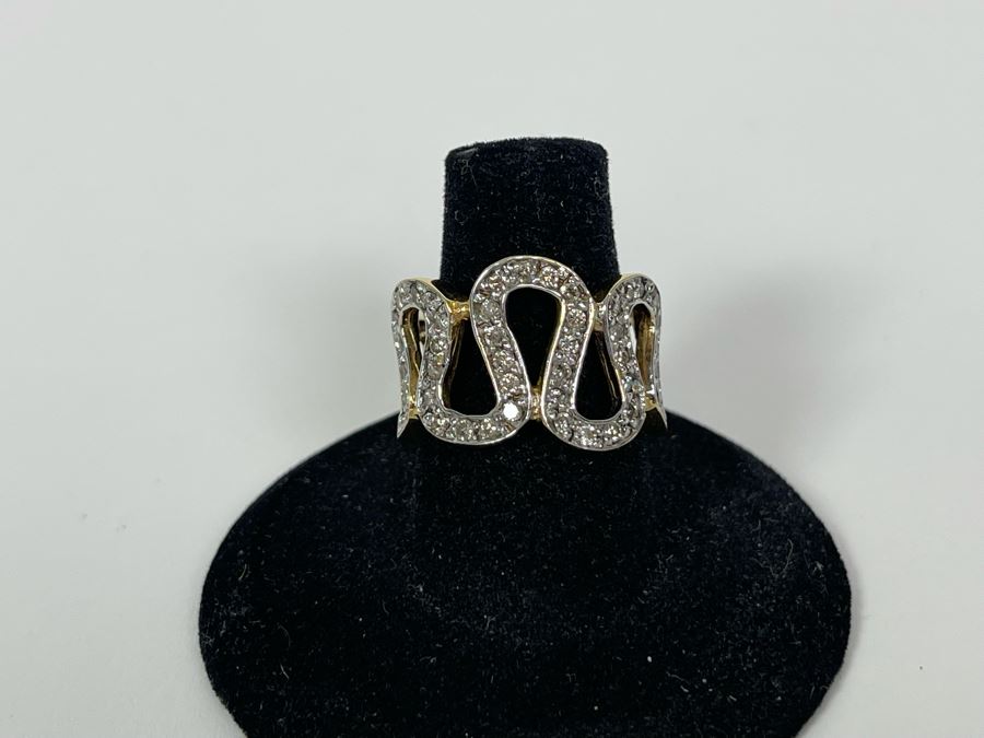 14K Gold Diamond Ring Size 7 6.7g FMV $400 Retail $1,200 [Photo 5]