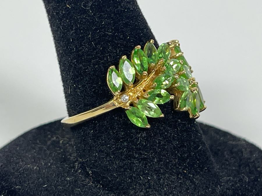 10K Gold Tsavorite Ring Size 7.5 3g [Photo 3]