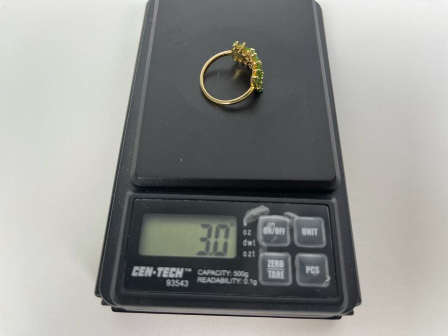 10K Gold Tsavorite Ring Size 7.5 3g [Photo 10]