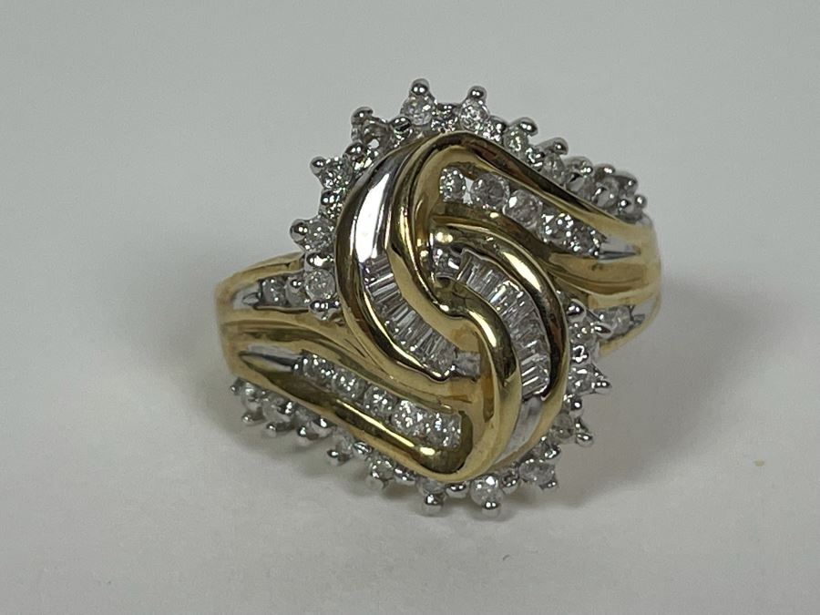 10K Gold Diamond Ring Size 7 6.8g FMV $300 Retail $1,200