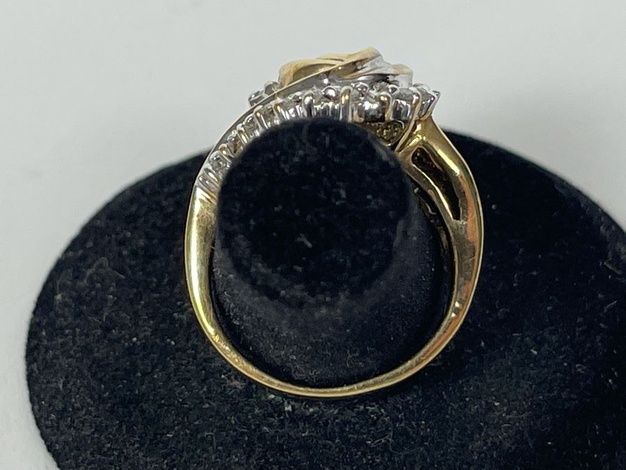 10K Gold Diamond Ring Size 7 6.8g FMV $300 Retail $1,200