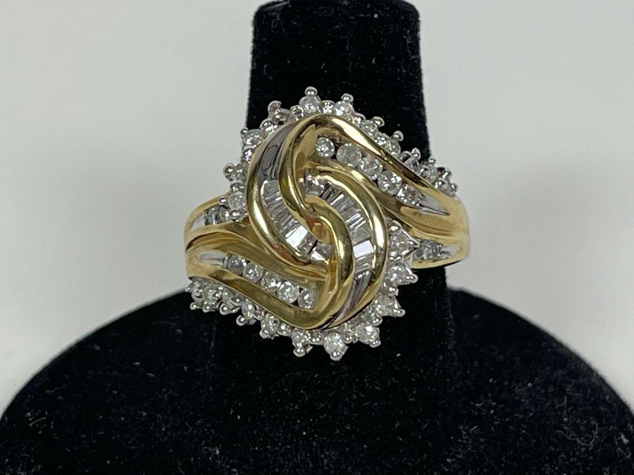 10K Gold Diamond Ring Size 7 6.8g FMV $300 Retail $1,200