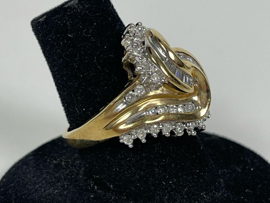 10K Gold Diamond Ring Size 7 6.8g FMV $300 Retail $1,200 [Photo 4]