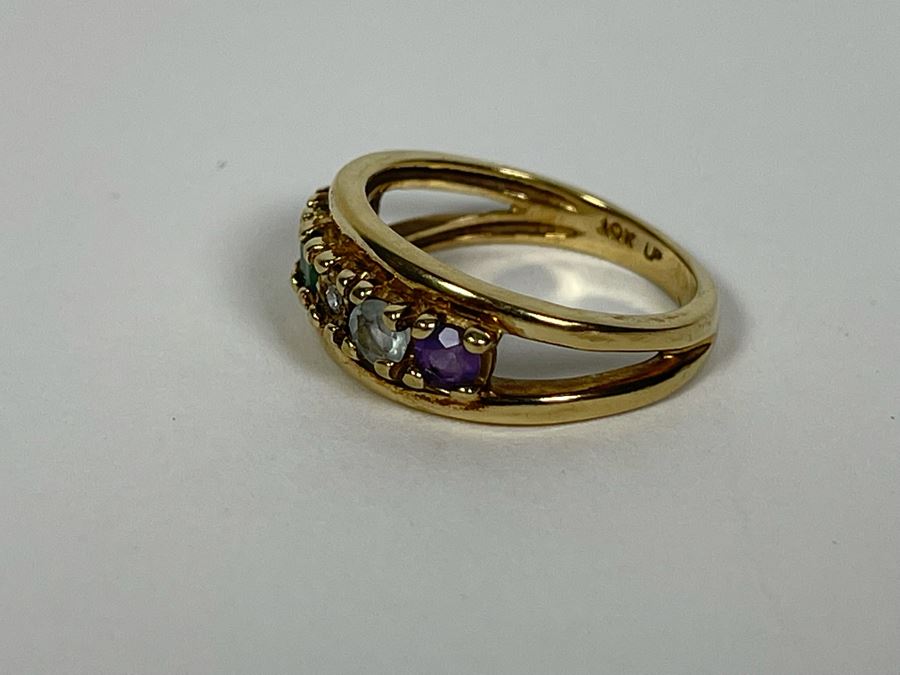 10K Gold Multi-Gemstone Ring Size 5.25 3.2g [Photo 6]