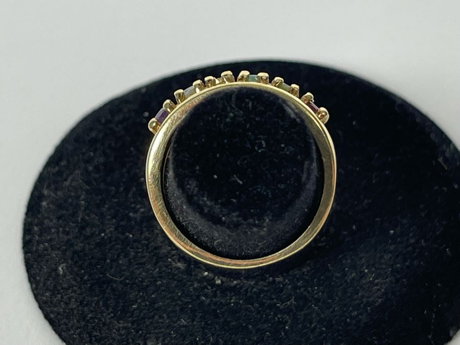 10K Gold Multi-Gemstone Ring Size 5.25 3.2g [Photo 4]
