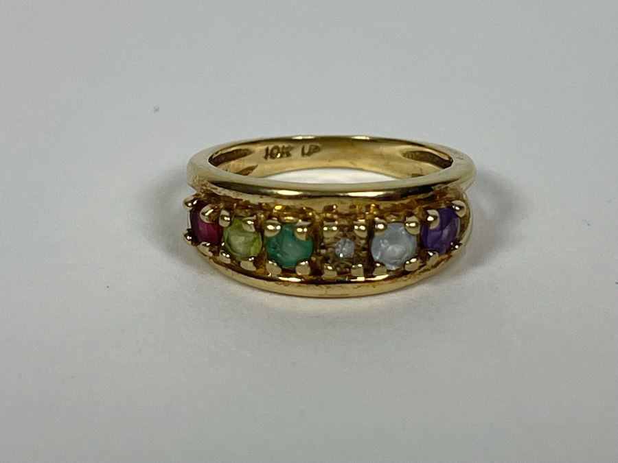 10K Gold Multi-Gemstone Ring Size 5.25 3.2g [Photo 5]