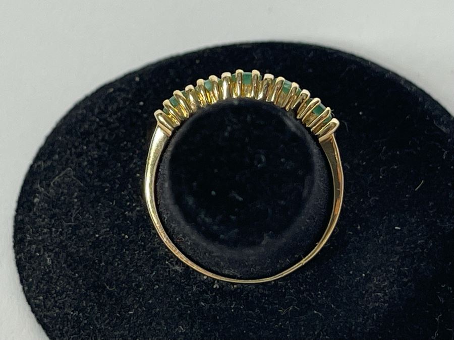 10K Gold Emerald Ring Size 7.5 1.7g [Photo 3]
