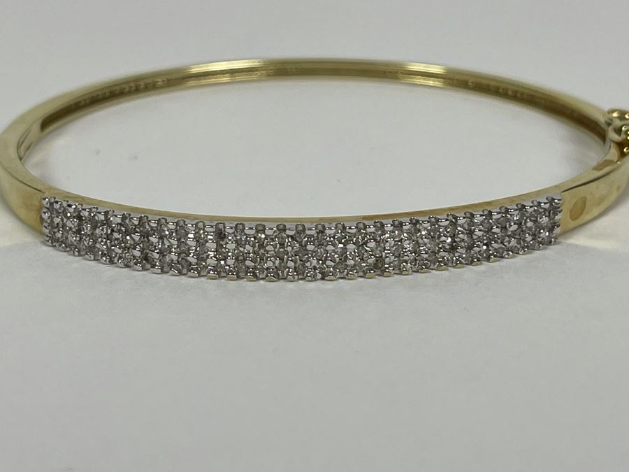 10K Gold Diamond Bangle 2 3/8W 8.8g FMV $350 Retail $1,050 [Photo 6]