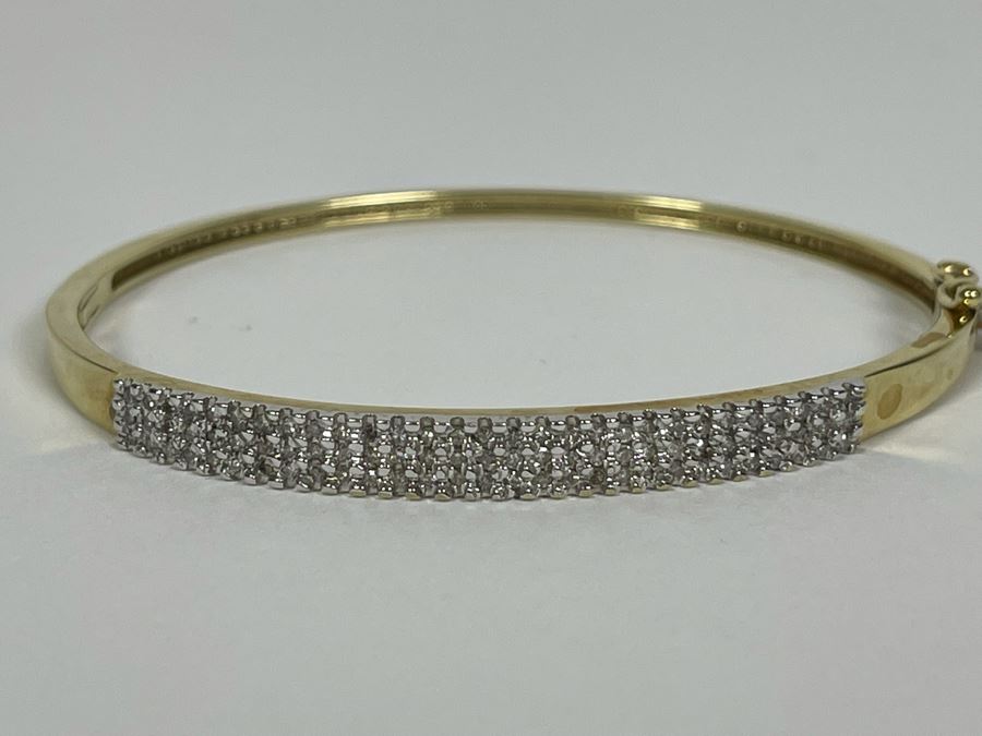 10K Gold Diamond Bangle 2 3/8W 8.8g FMV $350 Retail $1,050 [Photo 3]