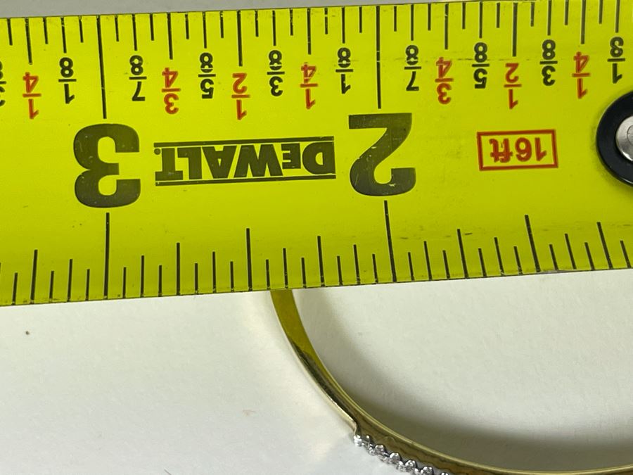 10K Gold Diamond Bangle 2 3/8W 8.8g FMV $350 Retail $1,050 [Photo 14]