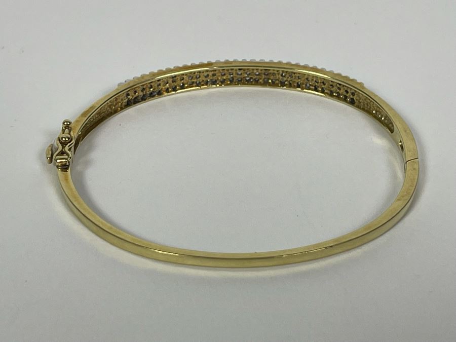 10K Gold Diamond Bangle 2 3/8W 8.8g FMV $350 Retail $1,050 [Photo 11]