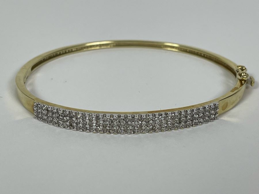 10K Gold Diamond Bangle 2 3/8W 8.8g FMV $350 Retail $1,050 [Photo 9]