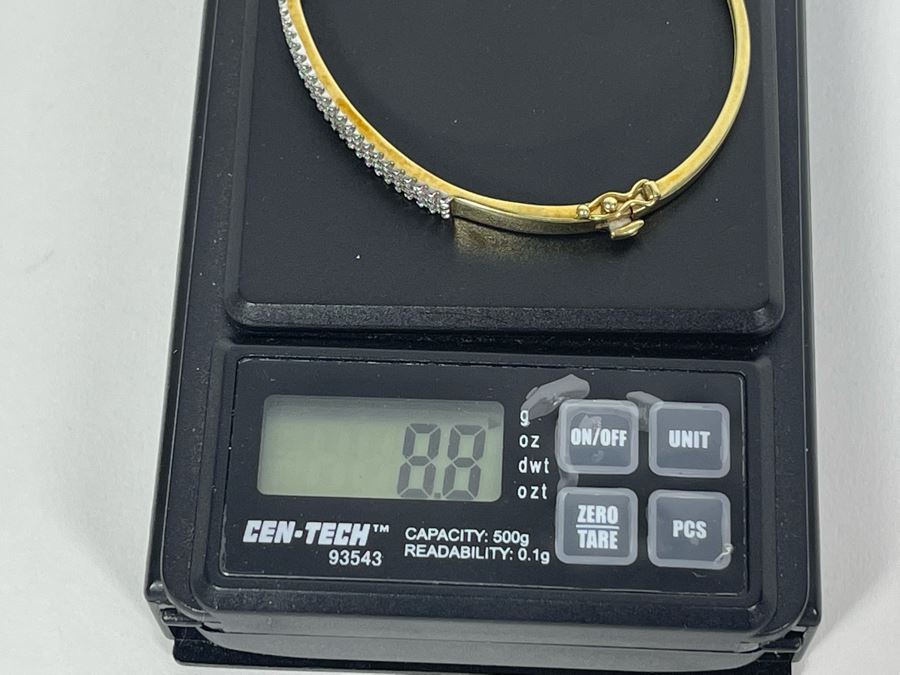 10K Gold Diamond Bangle 2 3/8W 8.8g FMV $350 Retail $1,050 [Photo 13]