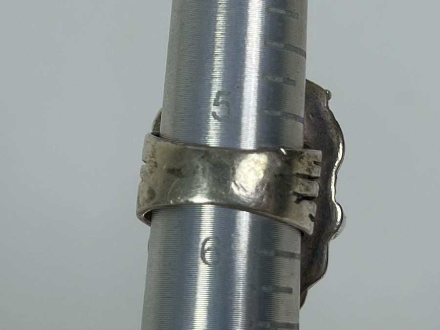 Vintage Sterling Silver Turquoise Ring Size 5.5 18.3g [Photo 10]