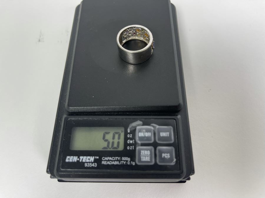 Sterling Silver Multi-Stone Ring Size 7 5g [Photo 11]