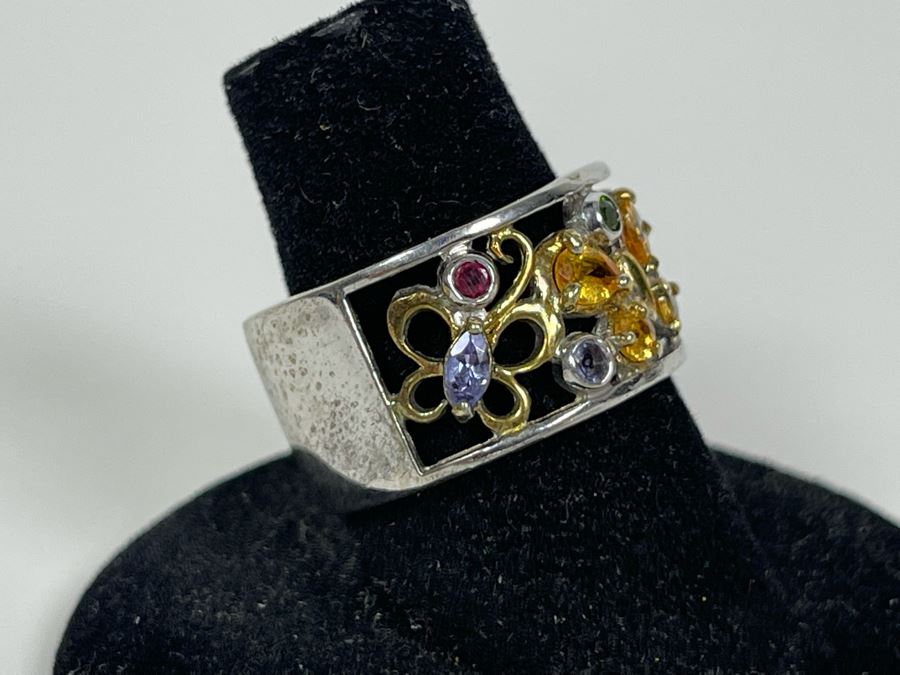 Sterling Silver Multi-Stone Ring Size 7 5g [Photo 4]