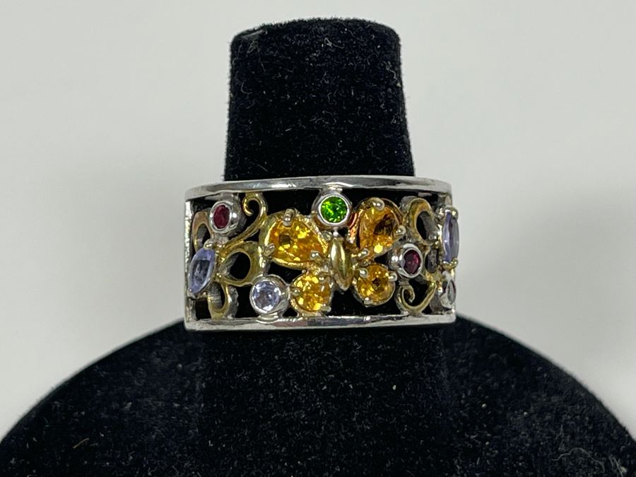 Sterling Silver Multi-Stone Ring Size 7 5g [Photo 3]