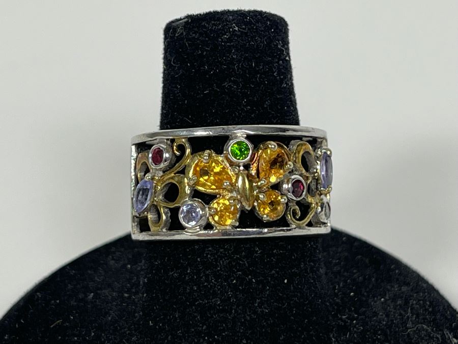 Sterling Silver Multi-Stone Ring Size 7 5g [Photo 2]
